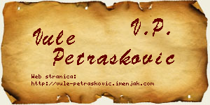 Vule Petrašković vizit kartica